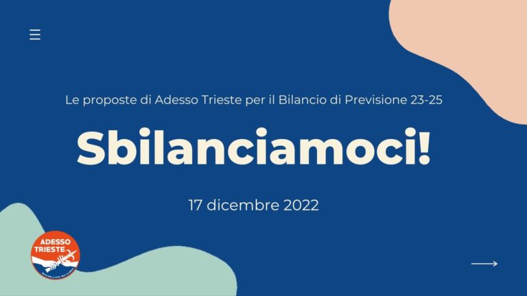 Slide Adesso Trieste: Sbilanciamoci! Proposte per il bilancio 2023-2025, 17 dicembre 2022.