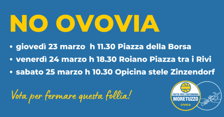 Manifesto NO Ovovia: eventi a Trieste e invito a votare per fermarla.