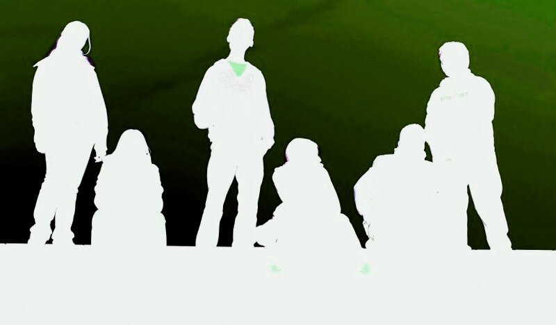 Silouhette Di Persone Su Fondo Bianco